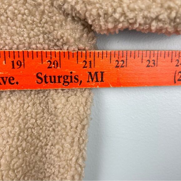 Avec Les Filles Sherpa Jacket Fuzzy Furry Warm Full Zip Tan Women’s Sz S - Picture 3 of 16